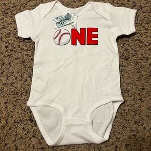NWT “One” Baseball First Birthday Onesie - Size 18 Months